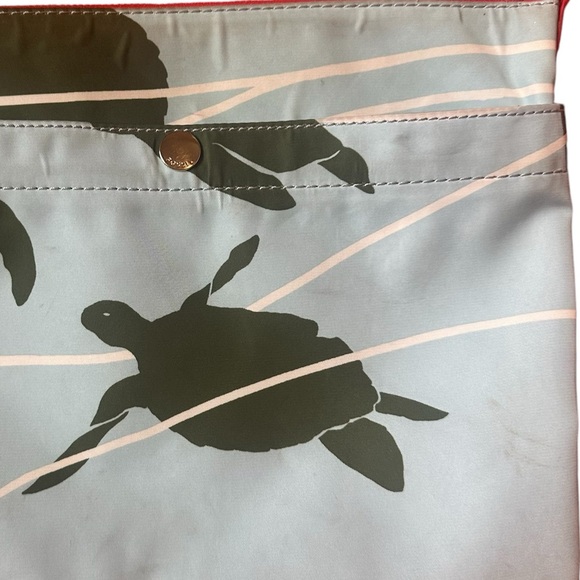 Fossil Green Turtle Print Blue & Red Crossbody Bag Purse - Picture 5 of 7
